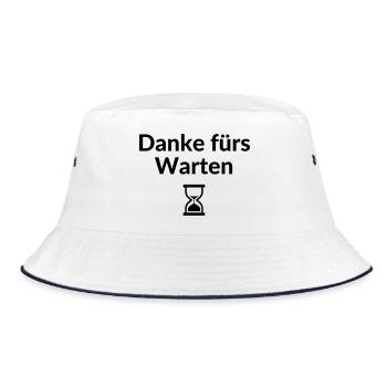 Thanks for waiting hourglass delay - Bucket Hat - white/navy - Front