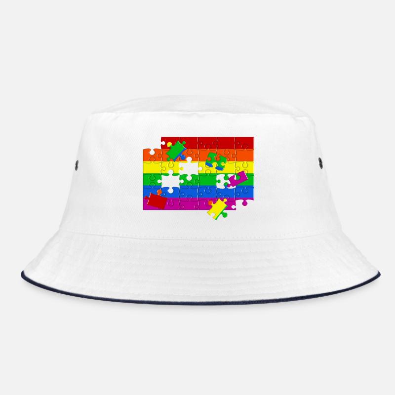 LGTBQ+ Flag Puzzle Bucket Hat