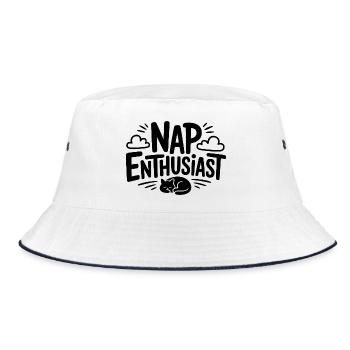 Nap Enthusiast - Bucket Hat - white/navy - Front