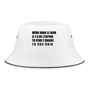 Even in the dark - Bucket Hat - white/navy - Front