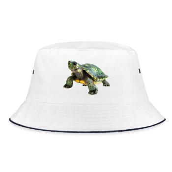Illustration détaillée de tortue sur les vêtements - Bob - blanc/marine - Devant