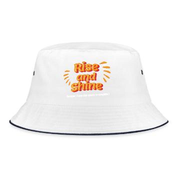 Rise and Shine: Side Quest Tee - Bucket Hat - white/navy - Front