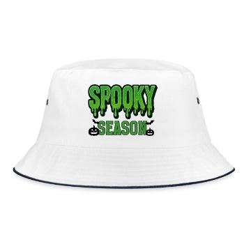 Spooky Season Illustration - Bucket Hat - white/navy - Front