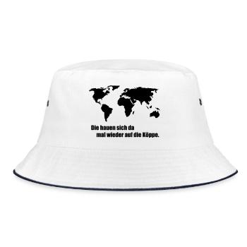 World map - Bucket Hat - white/navy - Front