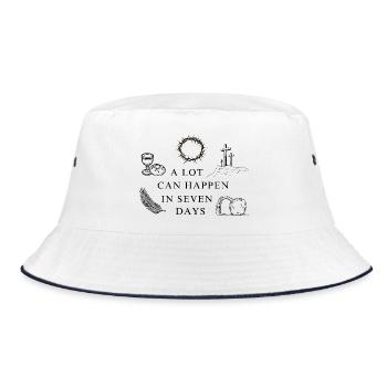 In sieben Tagen kann viel passieren - Bucket Hat - Weiß/Navy - Vorne