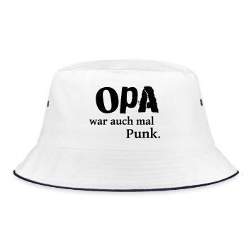 Grandpa was also a punk once - Bucket Hat - white/navy - Front