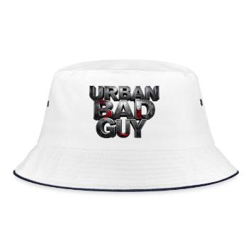 Bad Guy Urban – der Spieler - Bucket Hat - Weiß/Navy - Vorne
