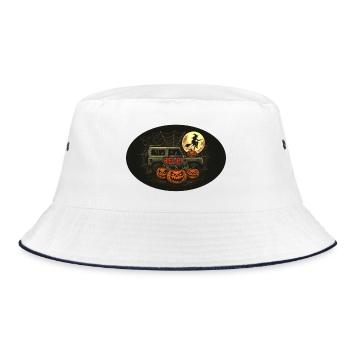 Défenseur d’Halloween avec citrouilles et sorcière - Bob - blanc/marine - Devant