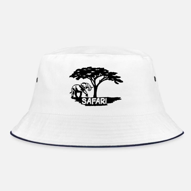 Safari und schwarzer Elefant Bucket Hat