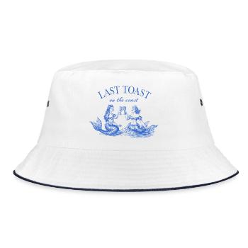 Last Toast on the Coast - bachelorette saying - Bucket Hat - white/navy - Front