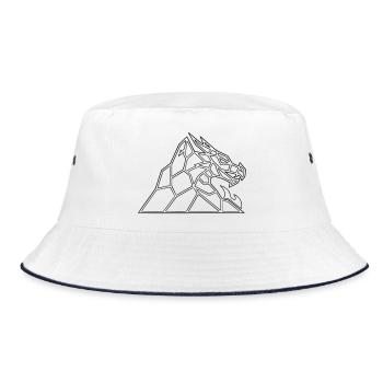 Drachenfels Geometric: Dragon Saga as Vector - Bucket Hat - white/navy - Front
