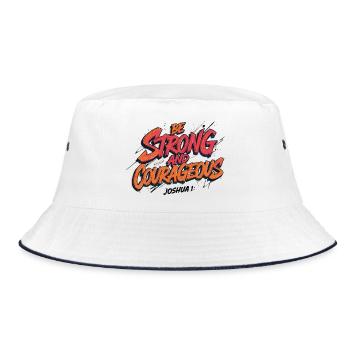 Be strong and brave - Bucket Hat - white/navy - Front