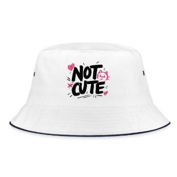 Not Cute! - Bucket Hat - white/navy - Front