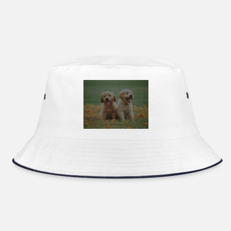 Zwei Labrador Retriever Welpen mit Dreickmuster Bucket Hat