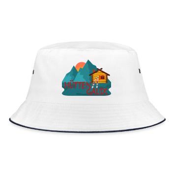 Hüttengaudi Alpen Lodge - Berg Design Apres Ski - Bucket Hat - white/navy - Front