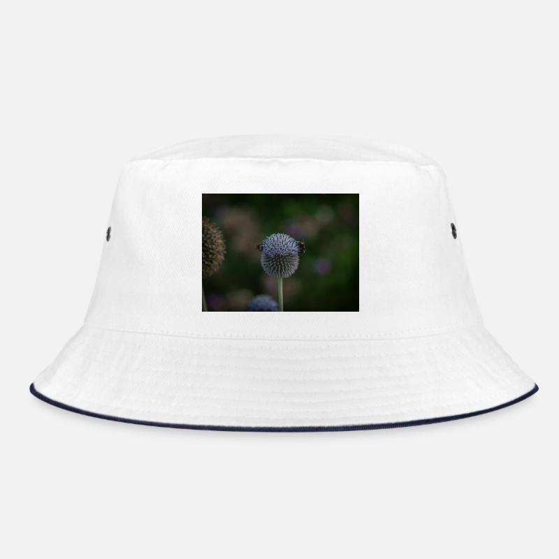 Bees on Purple Globe Thistle Bucket Hat