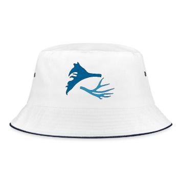 Geweihe vom Hirsch - Bucket Hat - Weiß/Navy - Vorne