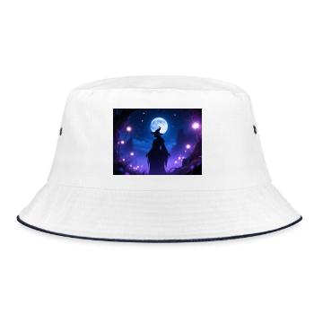 Moonlit Night Witches Silhouette - Bucket Hat - white/navy - Front