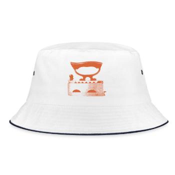 Iron antique - Bucket Hat - white/navy - Front