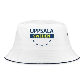 Uppsala Logotype Schweden - Bucket Hat - Weiß/Navy - Vorne
