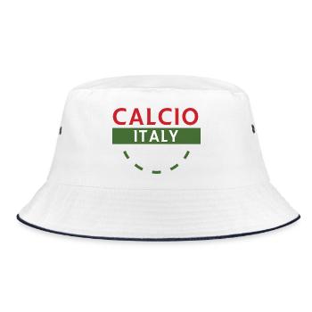 Calcio Italia Grünes Banner Design - Bucket Hat - Weiß/Navy - Vorne