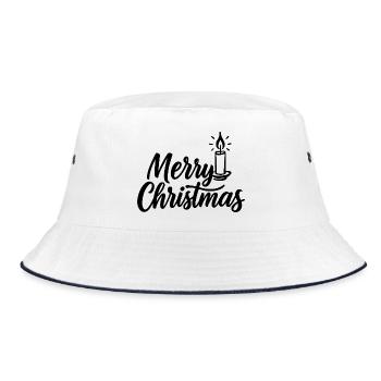 Joyeux Noël avec bougie de Noël - Bob - blanc/marine - Devant