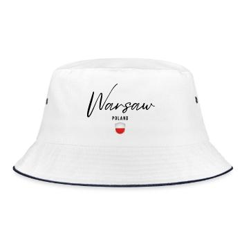 Elegant design Warsaw, Warsaw Poland - Bucket Hat - white/navy - Front