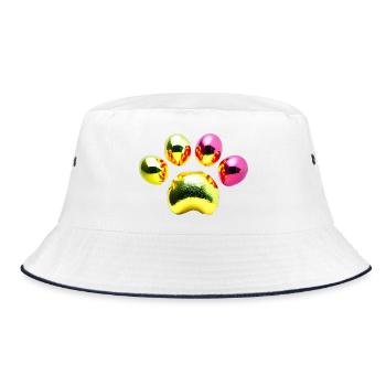 Glittering Metallic Balls - Bucket Hat - white/navy - Front