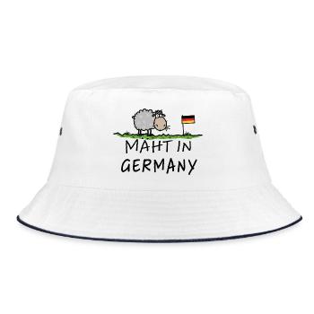Mowing in Germany – Sheep Pun Gift Baby - Bucket Hat - white/navy - Front