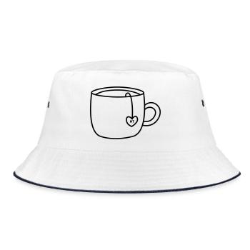 Heavy Ton Töpfern aus Leidenschaft heavy.ton666 - Bucket Hat - Weiß/Navy - Vorne