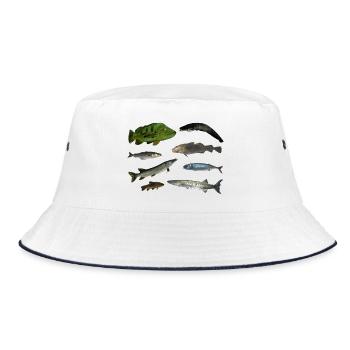 Pisces - Bucket Hat - white/navy - Front