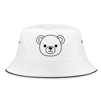 Visage d’ours en peluche - Bob - blanc/marine - Devant