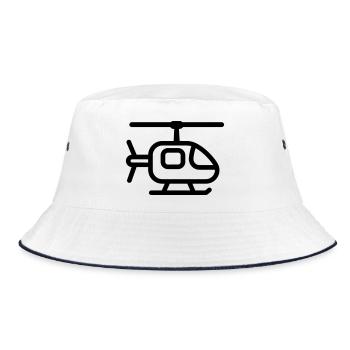 helicopter - Bucket Hat - white/navy - Front