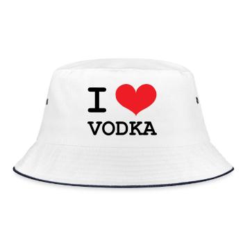 I Love Vodka - Alcohol - Bucket Hat - white/navy - Front