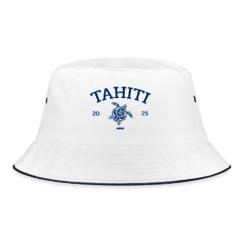 Tahiti - Turtle - French Polynesia - Schildkröte - Bucket Hat - white/navy - Front