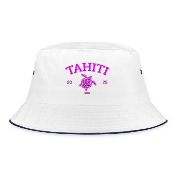 Tahiti - Turtle - French Polynesia - Schildkröte - Bucket Hat - white/navy - Front
