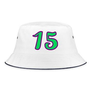 ANNIVERSARY. HAPPY BIRTHDAY. 15 YEARS. 15. 15 YEARS. - Bucket Hat - white/navy - Front