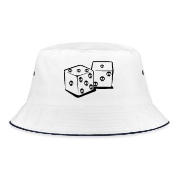 Playing with dice (black) - Bucket Hat - white/navy - Front