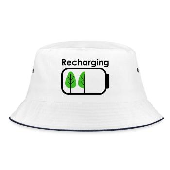 Recharging - Bucket Hat - white/navy - Front