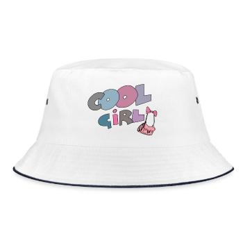Cool Girl  - Bucket Hat - Weiß/Navy - Vorne