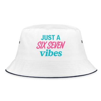 Just a Six Seven Vibes Neon - Bucket Hat - white/navy - Front