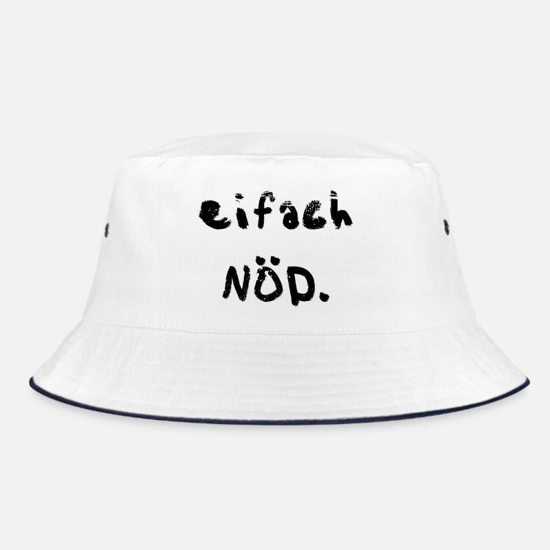 eifach nöd - Bucket Hat - Weiß/Navy