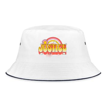 Justice Justice Freedom Peace Tolerance - Bucket Hat - white/navy - Front