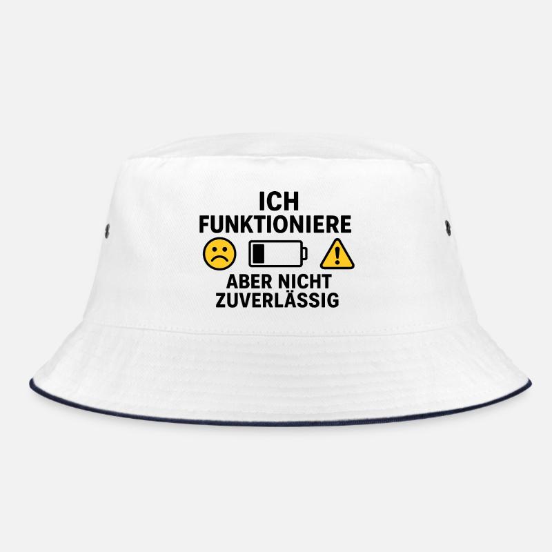 I just don't work reliably - Bucket Hat - white/navy