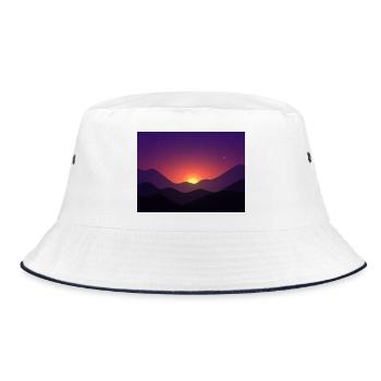 Sunset mountain in gradient - Bucket Hat - white/navy - Front