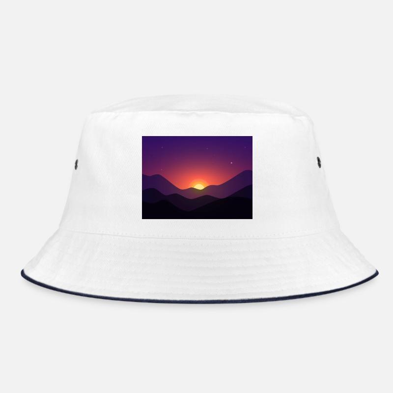 Sunset mountain in gradient Bucket Hat