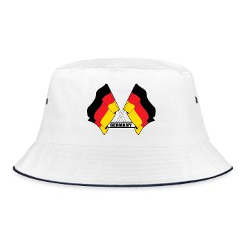 Germany Crossed Flags - Bucket Hat - white/navy - Front