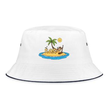 SOS – from paradise - Bucket Hat - white/navy - Front