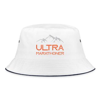 Ultra-Marathonläufer - Bucket Hat - Weiß/Navy - Vorne