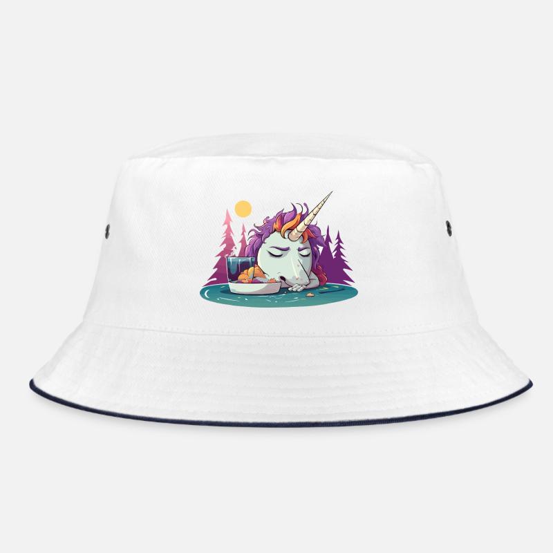 Licorne endormie près de l’étang - Bob - blanc/marine